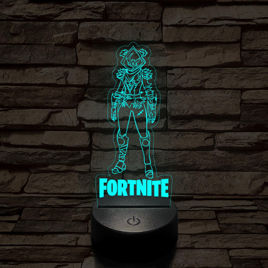 Fortnite Team Leader Raven 7 színű 3D led lámpa