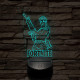 Fortnite női fegyveres karakter 7 színű 3D led lámpa
