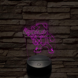 Fortnite mérges maci karakter 7 színű 3D led lámpa
