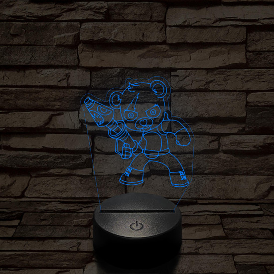 Fortnite mérges maci karakter 7 színű 3D led lámpa