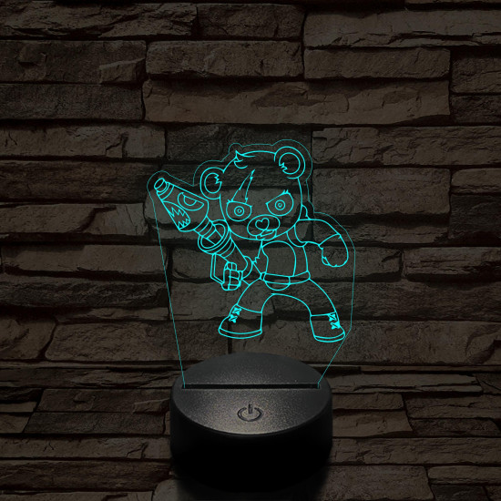 Fortnite mérges maci karakter 7 színű 3D led lámpa