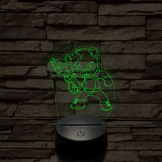 Fortnite mérges maci karakter 7 színű 3D led lámpa