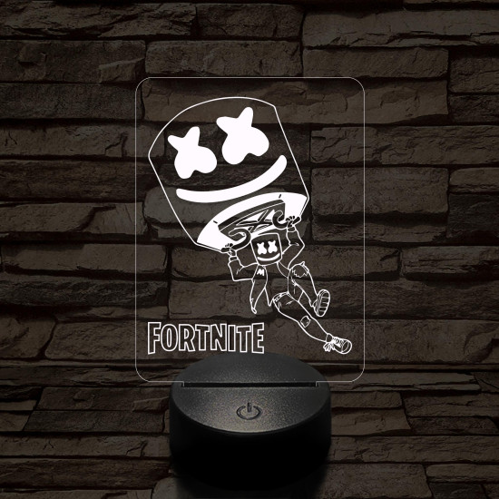 Fortnite Marshmello 7 színű 3D led lámpa
