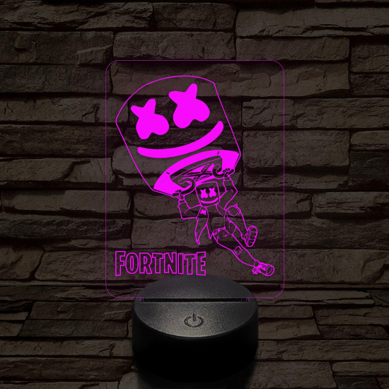 Fortnite Marshmello 7 színű 3D led lámpa
