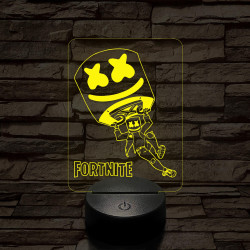 Fortnite Marshmello 7 színű 3D led lámpa