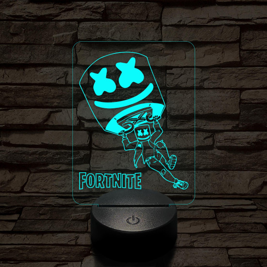 Fortnite Marshmello 7 színű 3D led lámpa