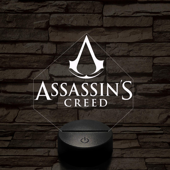 Assassin's creed logo 7 színű 3D led lámpa