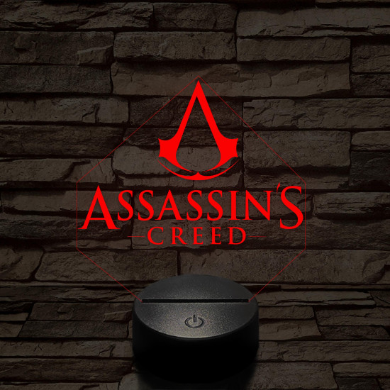 Assassin's creed logo 7 színű 3D led lámpa