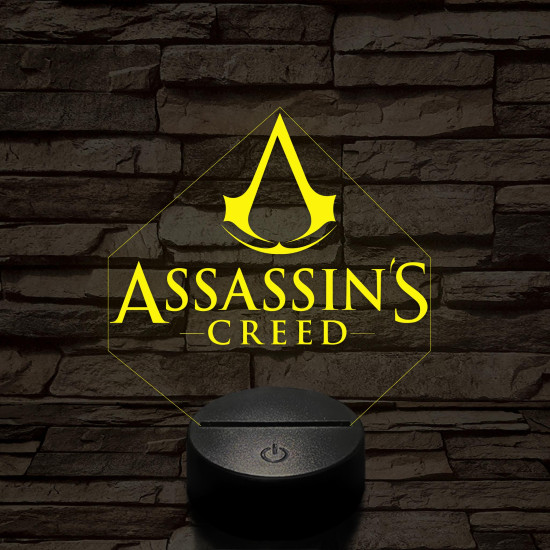 Assassin's creed logo 7 színű 3D led lámpa