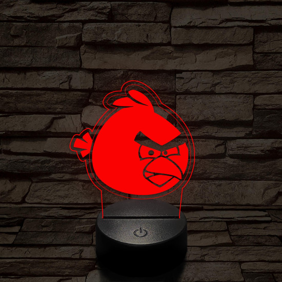 Angry Birds Red 7 színű 3D led lámpa