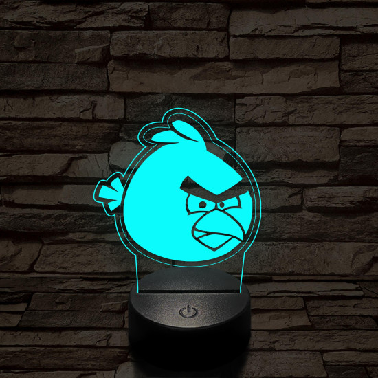 Angry Birds Red 7 színű 3D led lámpa