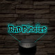 Angry Birds - BadPiggies logo felirat 7 színű 3D led lámpa