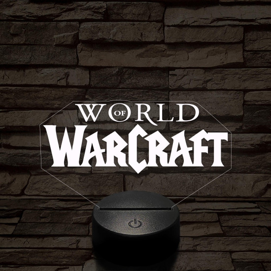 World of Warcraft logo 7 színű 3D led lámpa