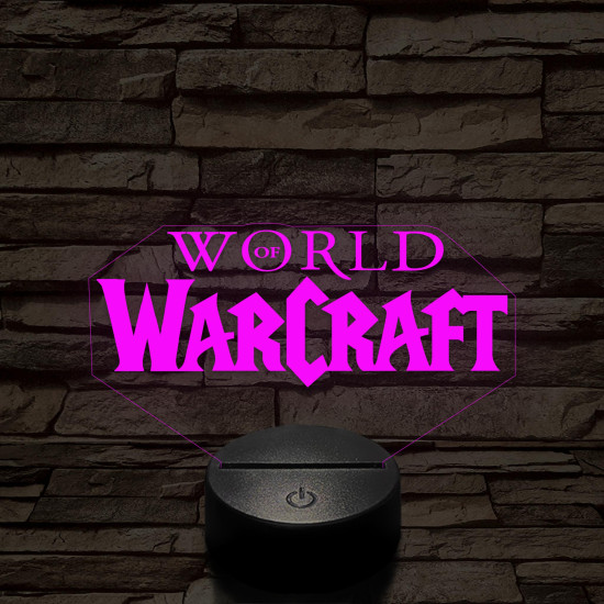 World of Warcraft logo 7 színű 3D led lámpa