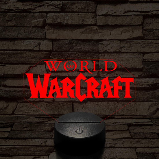World of Warcraft logo 7 színű 3D led lámpa