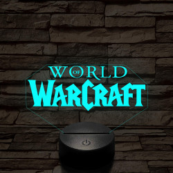 World of Warcraft logo 7 színű 3D led lámpa