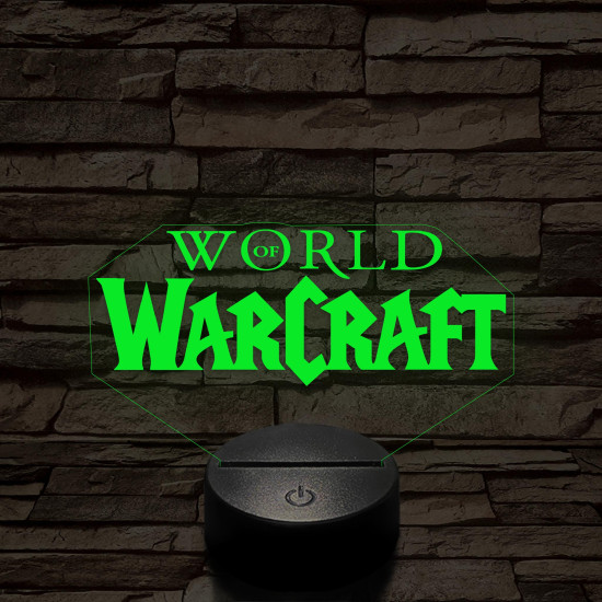 World of Warcraft logo 7 színű 3D led lámpa