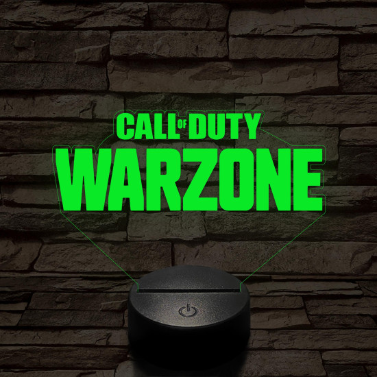 Call of Duty Warzone logo 7 színű 3D led lámpa
