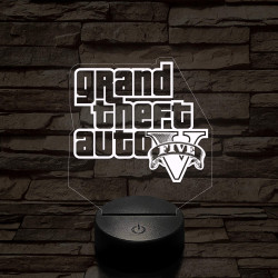 GTA V logo 7 színű 3D led lámpa