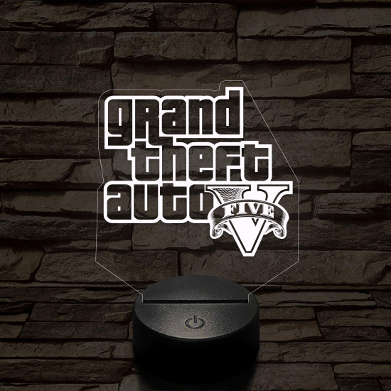 GTA V logo 7 színű 3D led lámpa