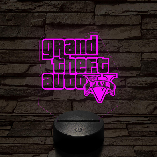 GTA V logo 7 színű 3D led lámpa