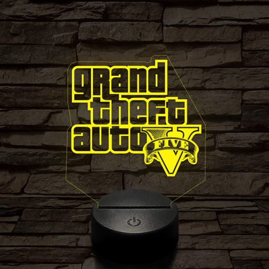 GTA V logo 7 színű 3D led lámpa
