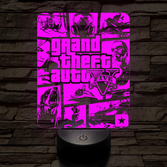 GTA V 7 színű 3D led lámpa