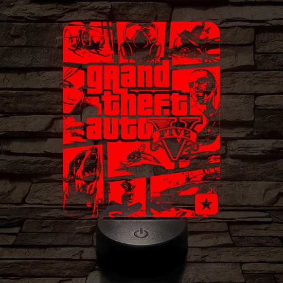 GTA V 7 színű 3D led lámpa