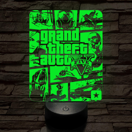 GTA V 7 színű 3D led lámpa