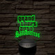 GTA San Andreas logo 7 színű 3D led lámpa