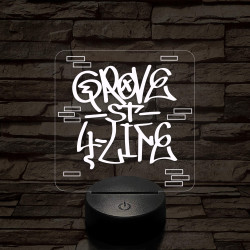 GTA Grove Street graffiti 7 színű 3D led lámpa