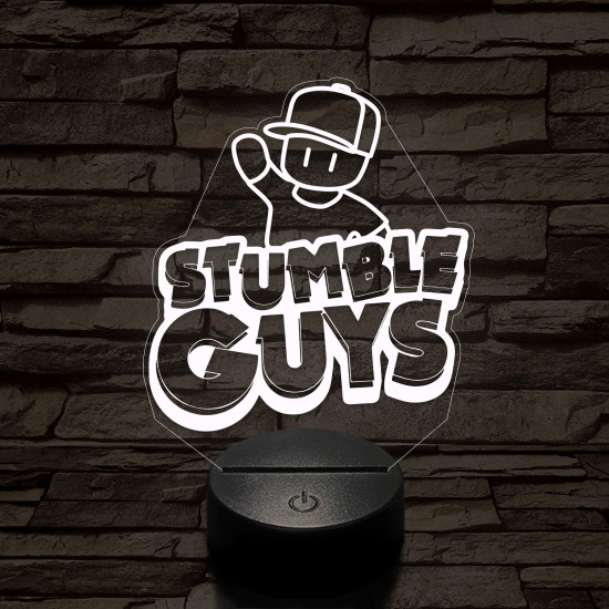 Stumble Guys logo 7 színű 3D led lámpa