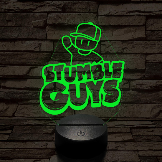 Stumble Guys logo 7 színű 3D led lámpa