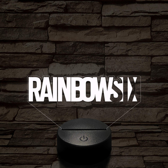 RainbowSix logo 7 színű 3D led lámpa