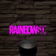 RainbowSix logo 7 színű 3D led lámpa