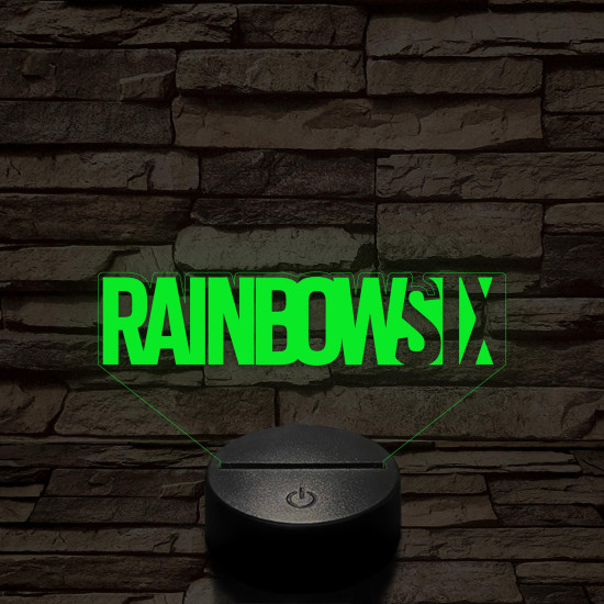 RainbowSix logo 7 színű 3D led lámpa