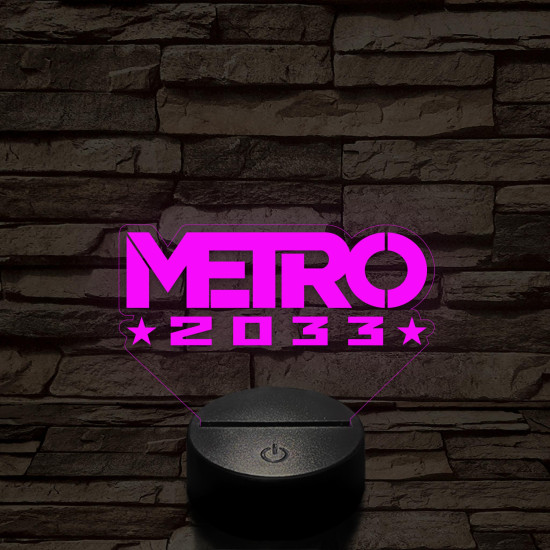 METRO 2033 logo 7 színű 3D led lámpa
