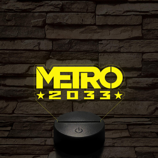 METRO 2033 logo 7 színű 3D led lámpa