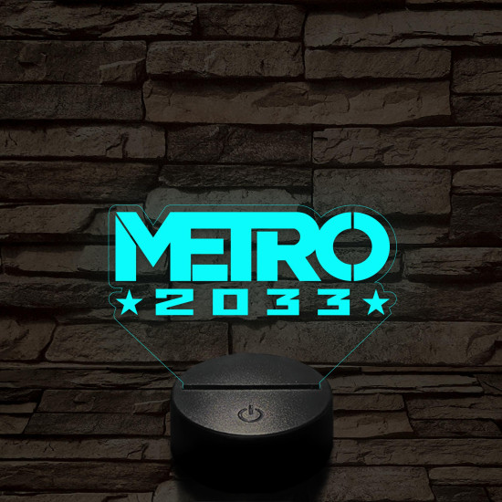 METRO 2033 logo 7 színű 3D led lámpa