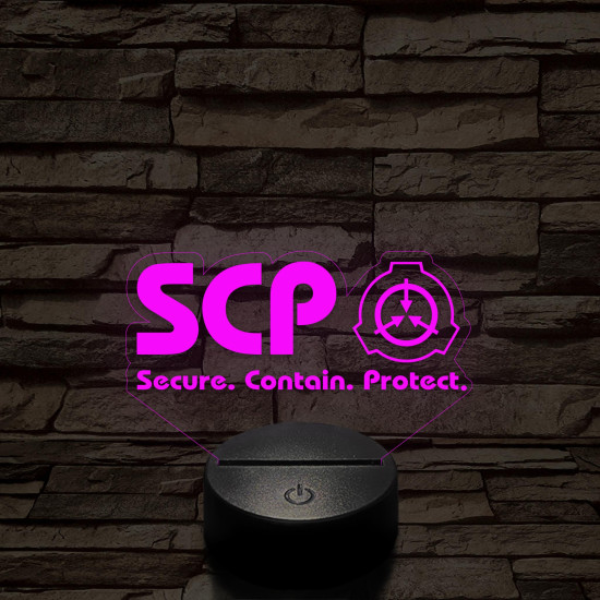 SCP logo 7 színű 3D led lámpa