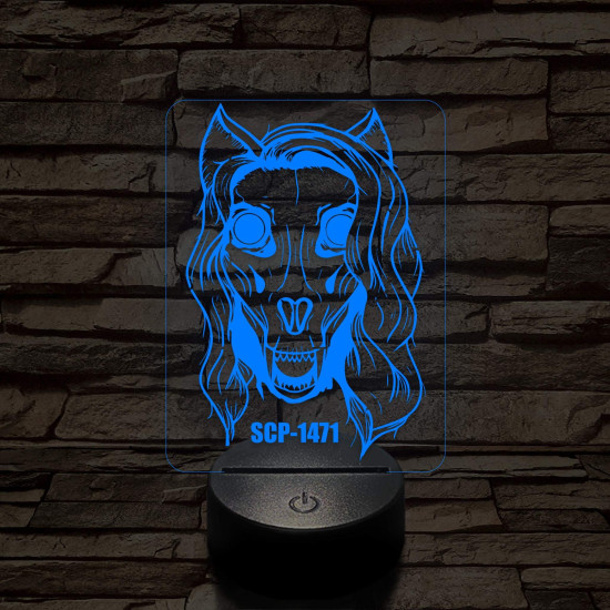 SCP-1471 Skull dog 7 színű 3D led lámpa
