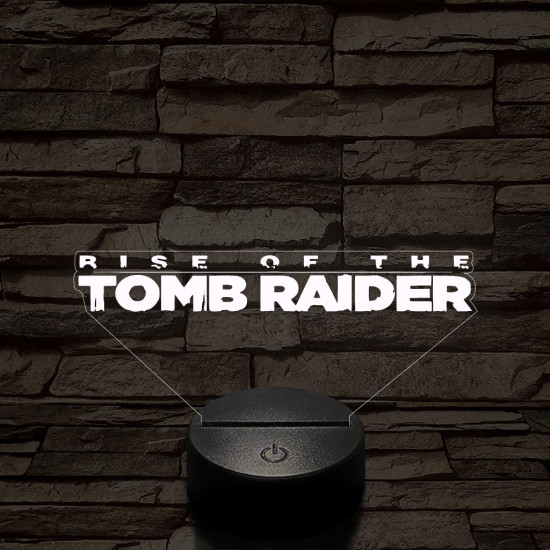 Rise of The Tomb Raider logo 7 színű 3D led lámpa