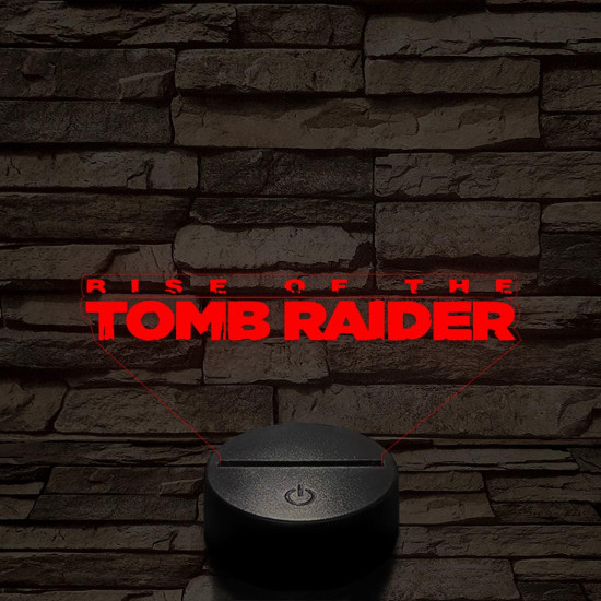 Rise of The Tomb Raider logo 7 színű 3D led lámpa