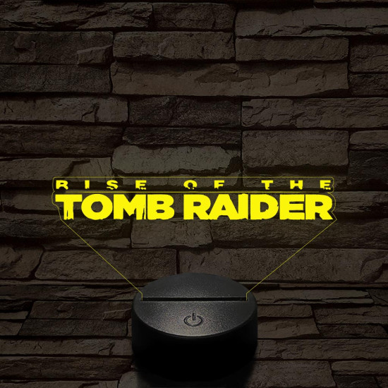 Rise of The Tomb Raider logo 7 színű 3D led lámpa