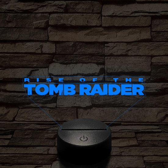 Rise of The Tomb Raider logo 7 színű 3D led lámpa