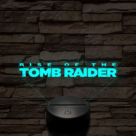 Rise of The Tomb Raider logo 7 színű 3D led lámpa