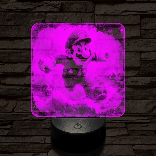 Super Mario futás 7 színű valósághű 3D led lámpa