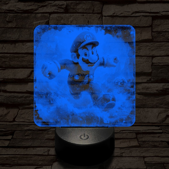 Super Mario futás 7 színű valósághű 3D led lámpa