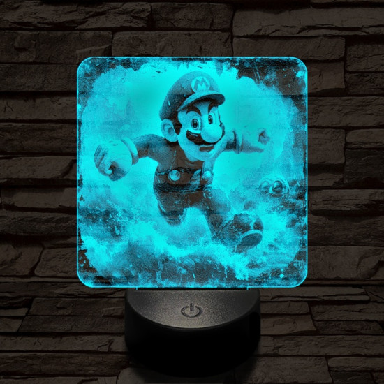 Super Mario futás 7 színű valósághű 3D led lámpa