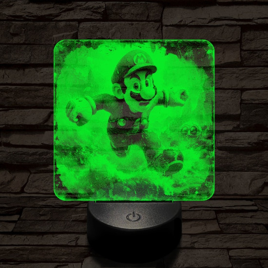 Super Mario futás 7 színű valósághű 3D led lámpa